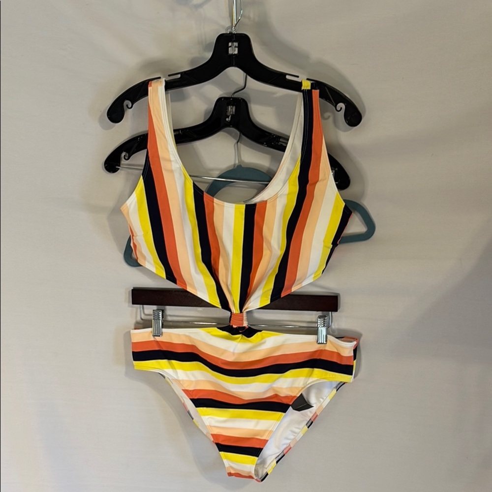Abercrombie and Fitch Striped Multicolor Swimsuit Size XL NWT